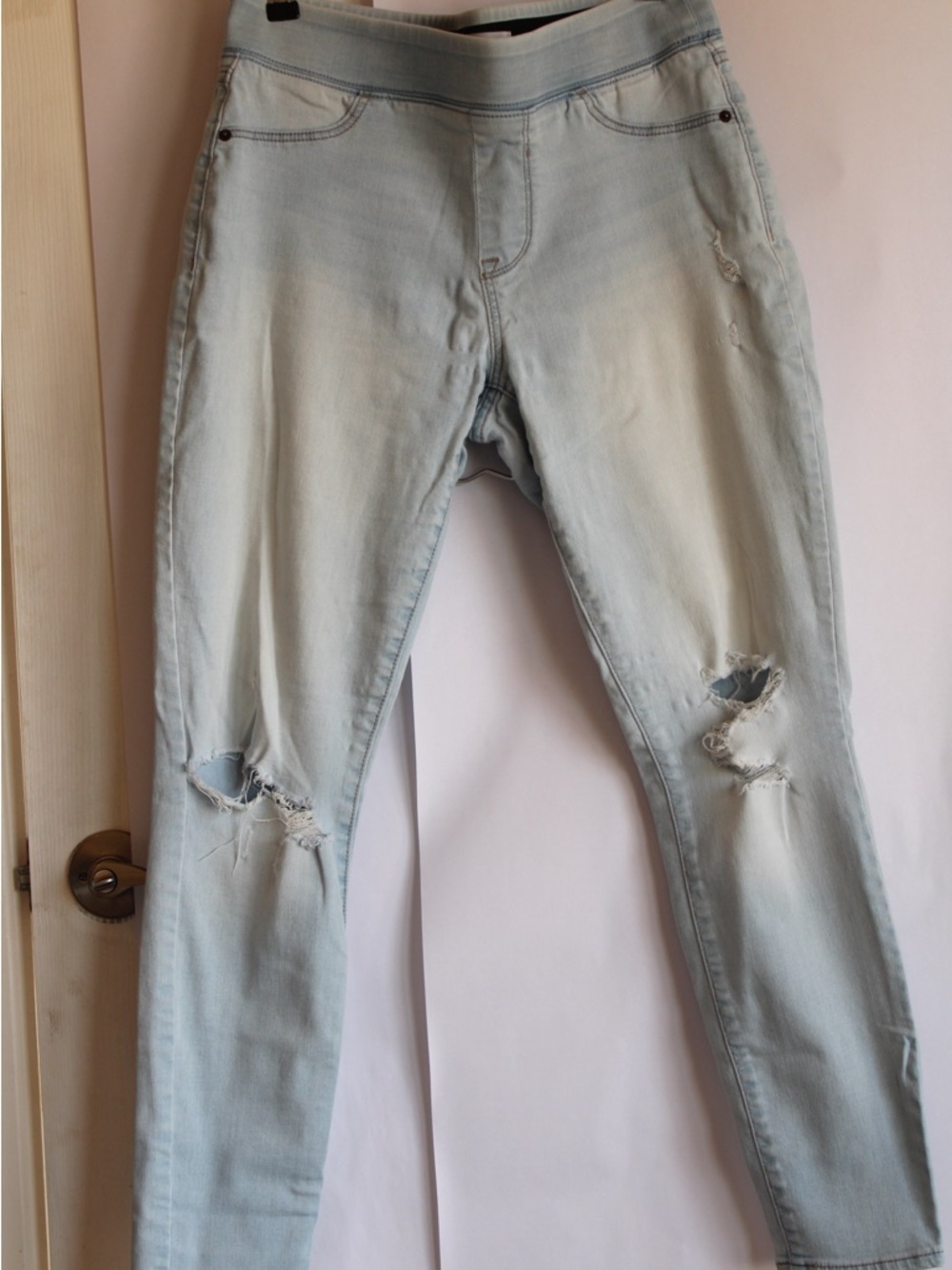 Old Navy Rockstar High Rise Ripped Jeggings Ice Blue Size 10